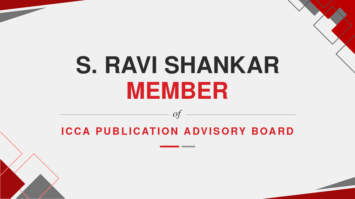 S. Ravi Shankar member of ICCA Publication Advisory Board
